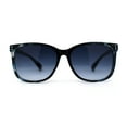 thumbnail image 2 of Womens Minimal Simple Horn Rim Marble Pattern Plastic Sunglasses Blue Tortoise Navy, 2 of 4