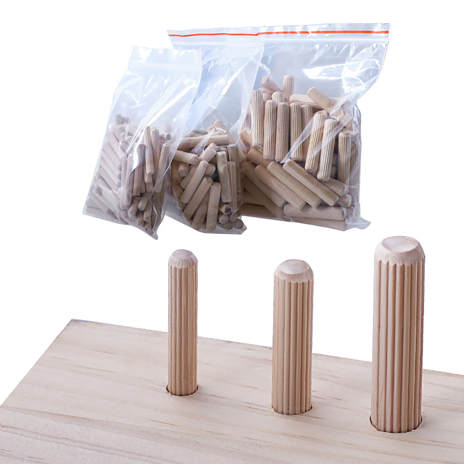 Angoily 100pcs Furniture Connector Nylon Dowel Pin Nylon Dowels Nylon  Cabinet Dowel Pin Nylon Shelf Peg Furniture Nylon Pegs Wood Dowels 1/4 Inch  Wood Pegs White Wooden Dowel Double Teeth: : Industrial