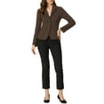 thumbnail image 3 of INSPIRE CHIC Women's Work Blazer Lapel Collar Long Sleeve Jacket Suit Blazer XS Coffee, 3 of 7