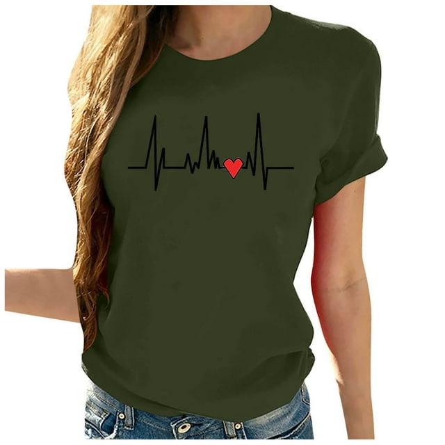Birdeem Mode Femmes Chandail à Manches Courtes Imprimé Décontracté T-Shirt Blouse