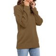 thumbnail image 6 of Uvplove Womens 2025 Fall Casual Turtleneck Batwing-Sleeved Chunky Ribbed Knit Tunic Sweaters in Pullover Style, 6 of 7