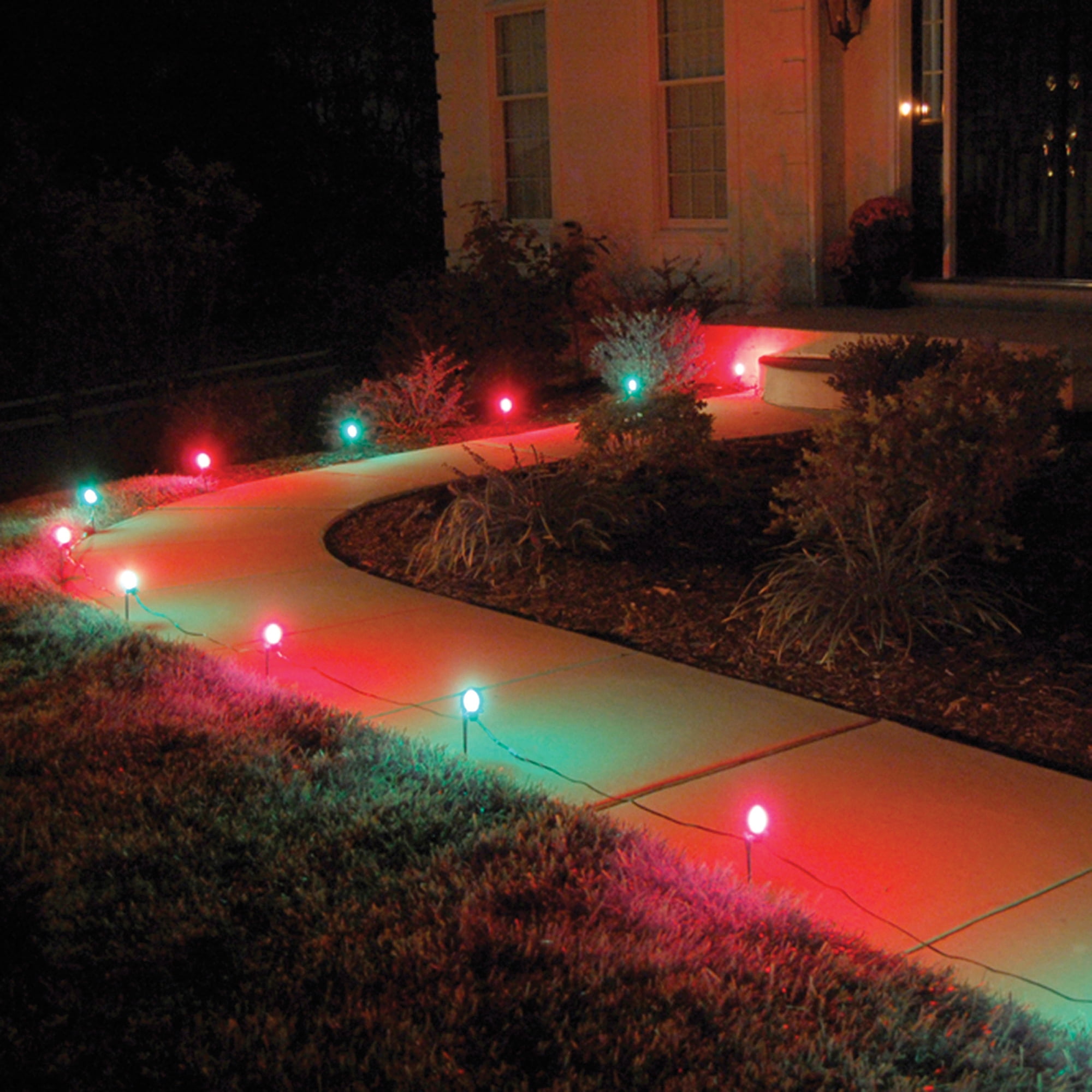 LumaBase Electric Pathway Lights, 10 Count, Red & Green