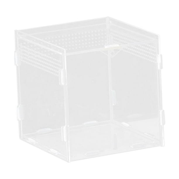 Caja de alimentación para reptiles, caja para tortugas, hábitat espacioso para incubación, terrario, tanque de cría, contenedor para tortugas, 10x10x10cm