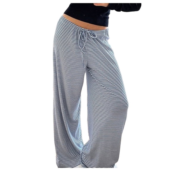Vividxx Womens Pants Casual Pants With Stripes Flowy Wide Leg Design Comfortable Stretchy Yoga Trousers Soft Lightweight Fabric Comfy Vintage