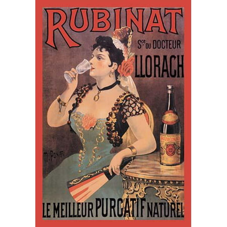 Turn of the century medical advertising poster for Rubinat  Noted as being the best natural laxative Rubinat is a Spanish medicinal water put out by a Dr Llorach Other sources claim that it has been