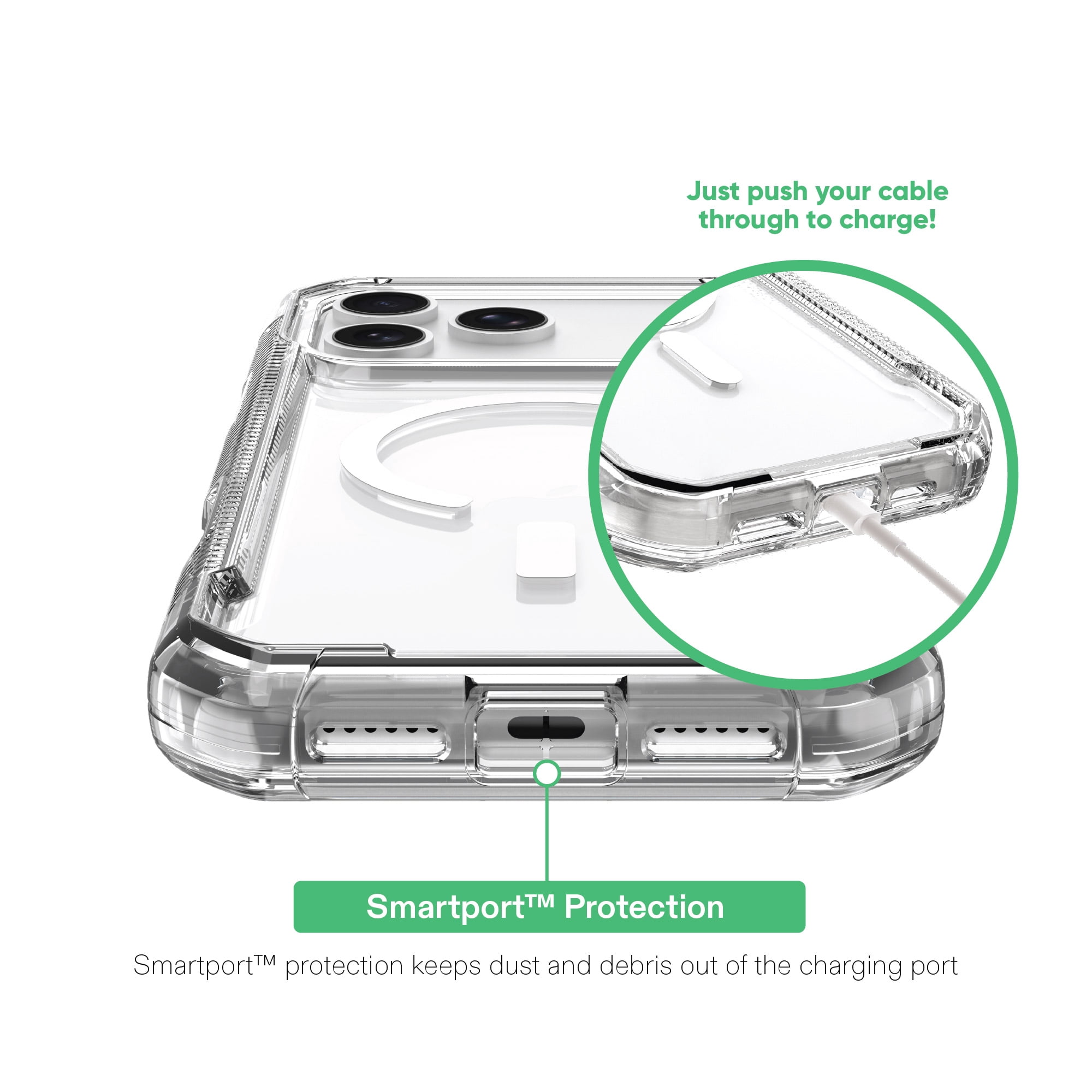 onn Rugged Phone Case for iPhone 18 Pro Max / 17 Pro Max, MagSafe Compatible - Clear