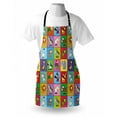 thumbnail image 3 of Nursery Apron Group of Funny Young Animals in Colorful Squares Happy Cartoon Wildlife Collection, Unisex Kitchen Bib Apron with Adjustable Neck for Cooking Baking Gardening, Multicolor, by Ambesonne, 3 of 3