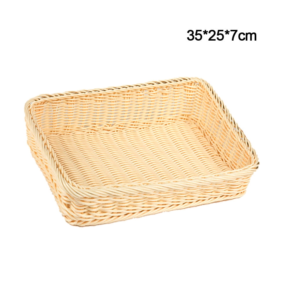 Bread Roll Basket Baskets SET OF 2 Restaurant Serving/Diplay Baskets 11-Inch Large Oval Tabletop Serving Baskets 