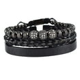thumbnail image 4 of Pulsera de cuerda Yinane Pulsera tejida 18 cm ~ 19 cm Ancho de Pulsera Color negro Roma, 4 of 8