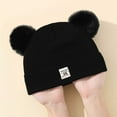 thumbnail image 5 of Staki Infant Beanie Baby Hats,Soft Warm Winter Knit Baby Beanie Hat with Earflap,Cute Pom-pom Ears Fall Winter Caps for Toddler(Black,0-36 Months), 5 of 7