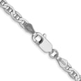 thumbnail image 2 of Diamond2Deal 14K White Gold 3mm Concave Anchor Chain Necklace for Women 16", 2 of 5