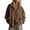 Coffee, variant on Women's Leopard Print Sweatshirt Oversized Quarter Zip Collar Long Sleeve Fall Fashion Pullover Tops