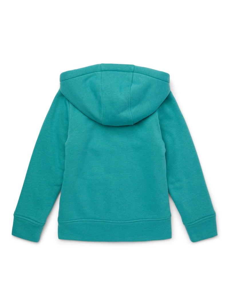 Wonder Nation Girls Kid Tough Zip Hoodie with Faux Shearling