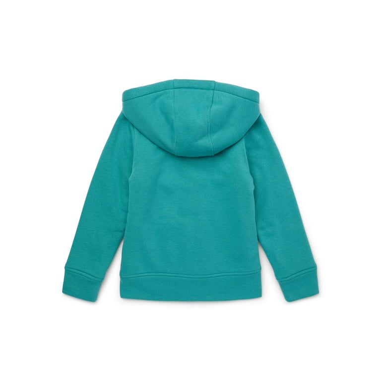 Wonder Nation Girls Kid Tough Zip Hoodie with Faux Shearling