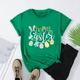 thumbnail image 4 of HOMBOM Crew Neck Easter Shirts for Women Short Sleeve Green T-shirt Easter Letter Print Y2k Tops Summer L, 4 of 7