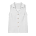 thumbnail image 5 of Noric Women's Sleeveless Button Down Tops Collared Casual Summer Blouse Loose Fit V Neck Office Basic Tank Tops, 5 of 6