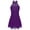 Purple, variant on DPOIS Women's Rhinestones Mesh Skirted Leotard Figure Ice Skating Dress Black XXL