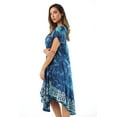 thumbnail image 2 of Riviera Sun Batik Tie Dye Summer Dress Beach Cover Up  (Turquoise / Navy, 1X), 2 of 3