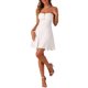 thumbnail image 4 of Vestido de Promoción Mini A-Line sin Mangas con Cremallera Expuesta en la Parte Frontal para Mujeres Chic L Blanco Sólido, 4 of 6