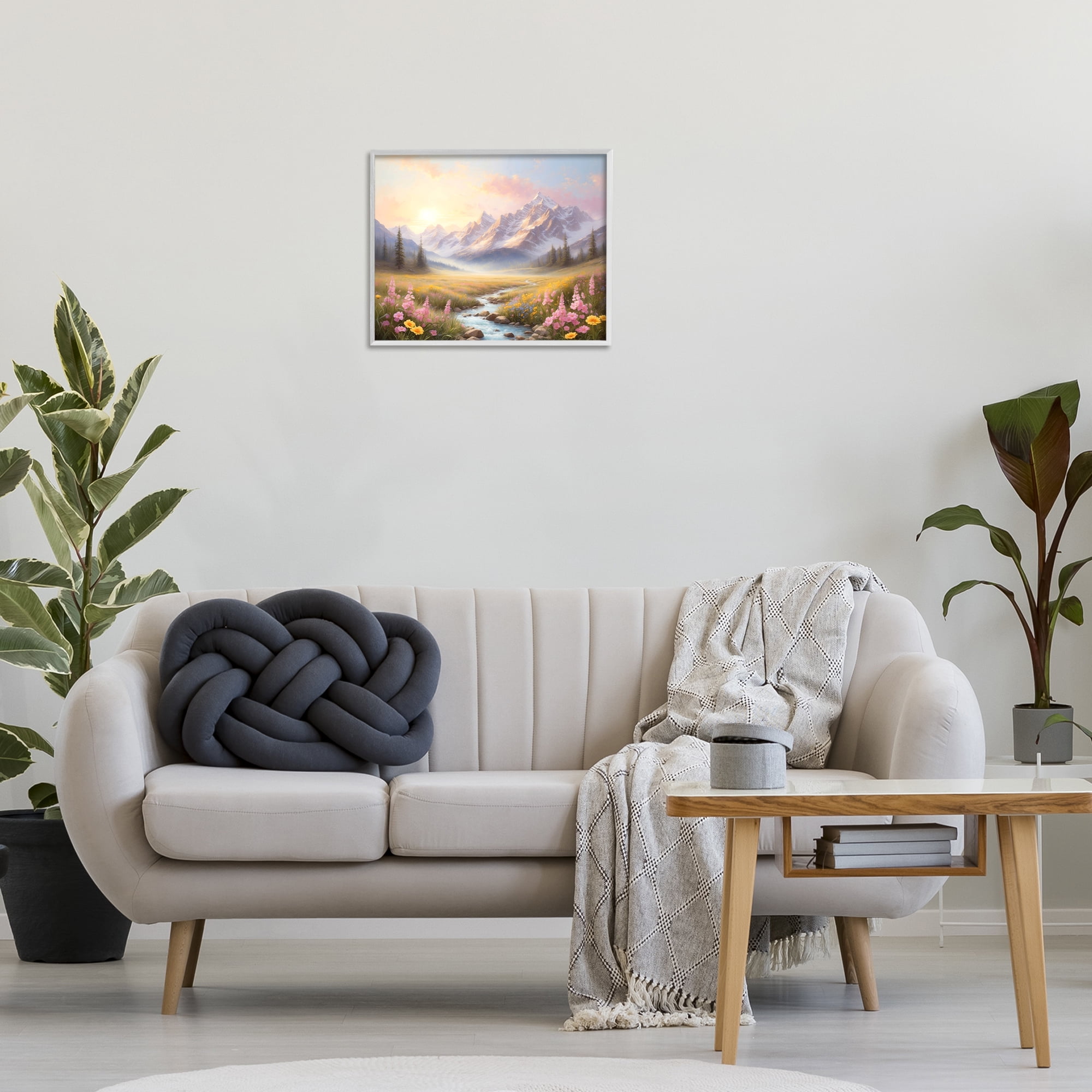 Stupell Industries Gentle Dawn Landscape Landscape Painting White Framed Art Print Wall Art, 20 x 16