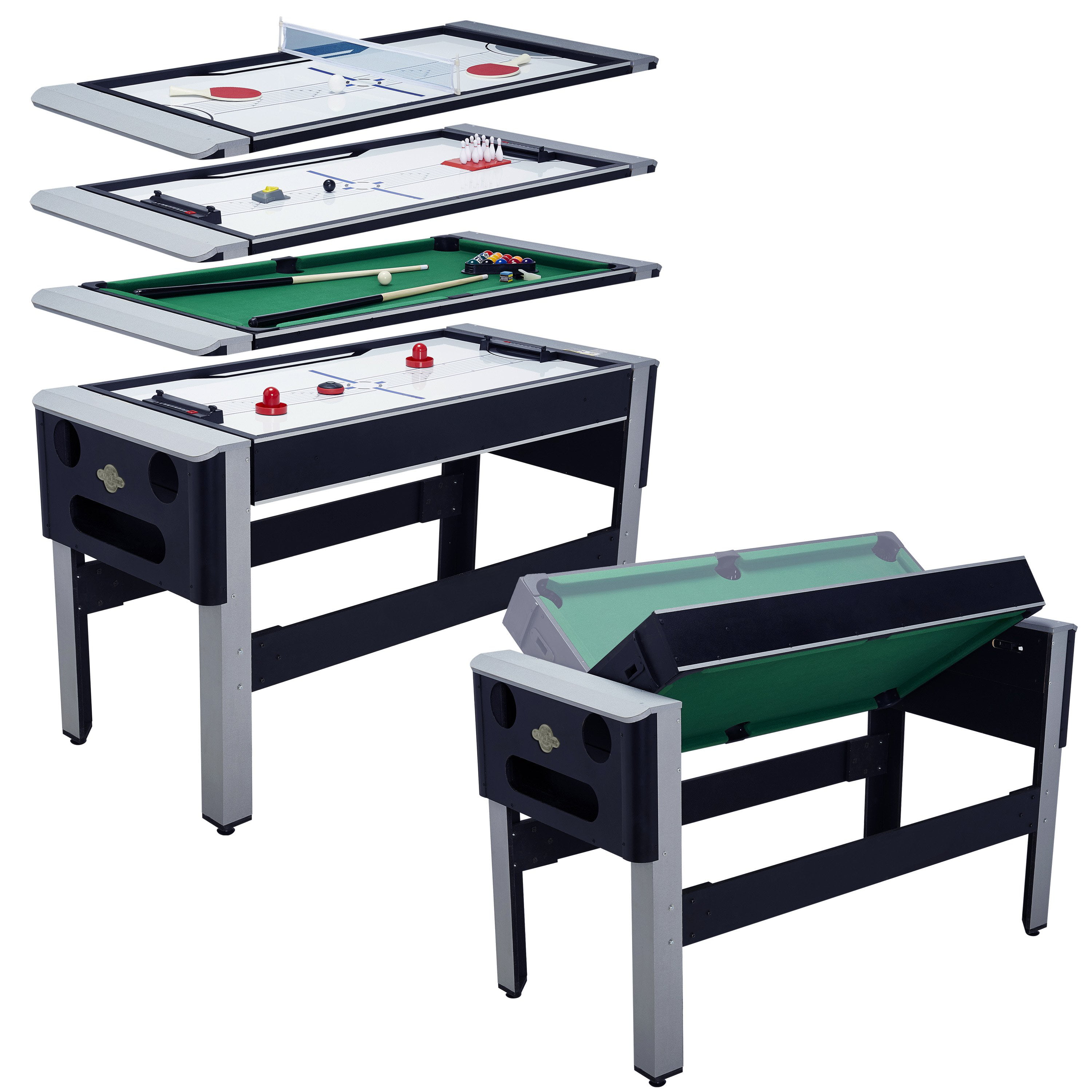 Hockey Table Tennis Black Pool Arcade Game Table Lancaster 4 In 1 Bowling 