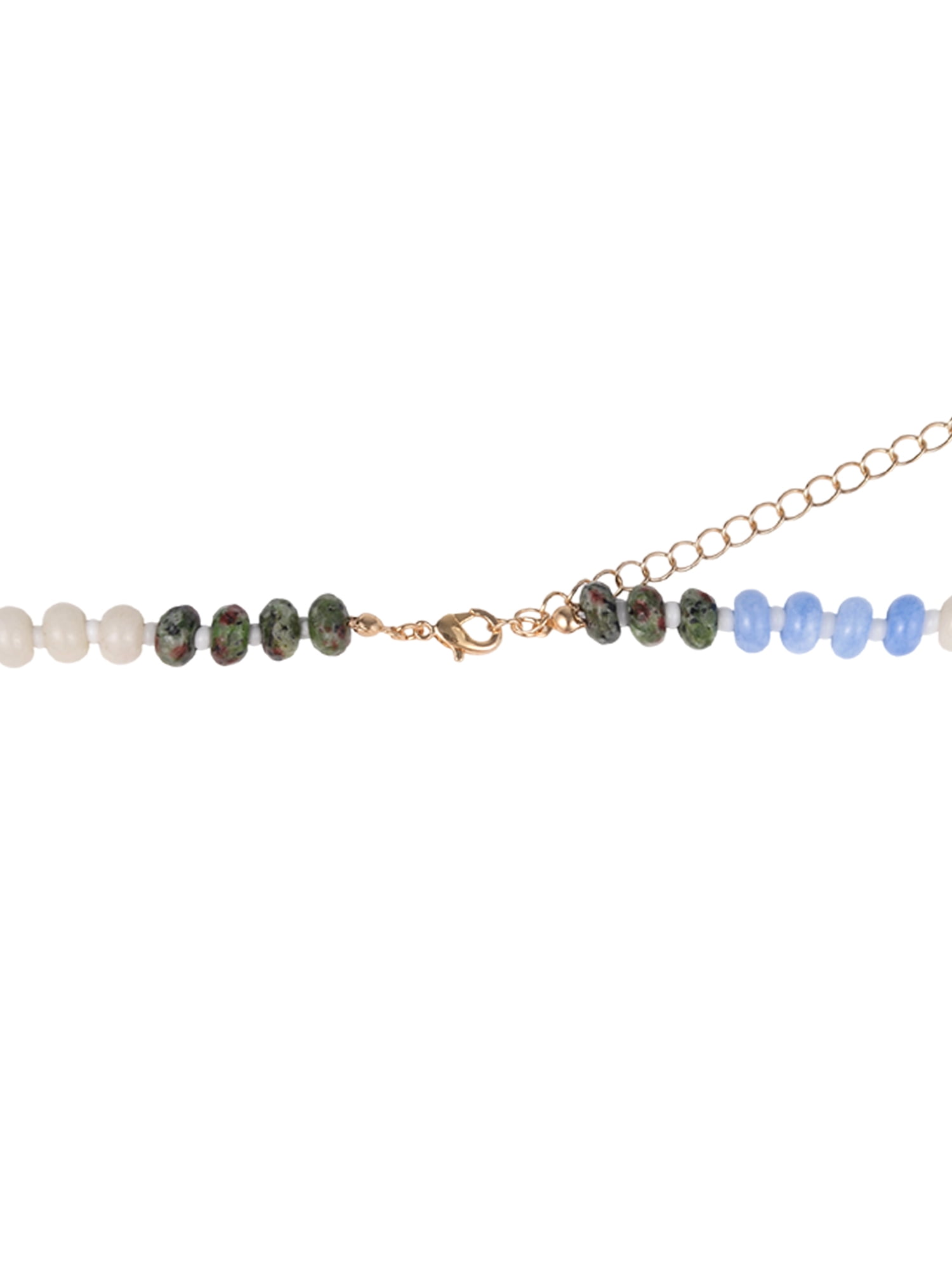 Time and Tru Goldtone Multicolored Bead Initial "T" Necklace