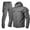 Grey, variant on KKBOTIVE Men's Tracksuits 2 Piece Outfit Set Casual Athletic Cargo Jogging Pant Warm Up Sweat Suits Workout Sports Sets ( Blue Size: XXL )