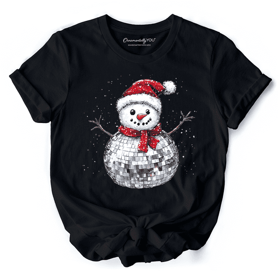 Disco Snowman Christmas T‑Shirt, Retro Holiday Tee for Dancers