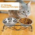thumbnail image 6 of SLTG Double Bowl Elevated Stainless Steel Feeder with 2 Pet Bowls for Dogs & Cats, Solid, 6 of 9