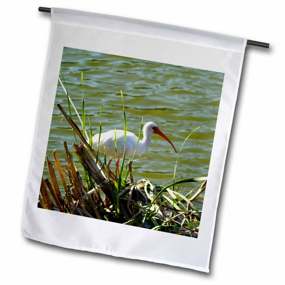 3dRose, Ibis Among The Reeds, 12 x 18 inch Garden Flag