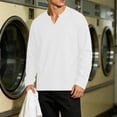 thumbnail image 3 of KyCheLot Mens Long Sleeve Shirt V Neck Textured Tops Oversized Casual Athletic Fashion Streetwear Pullover, 3 of 8