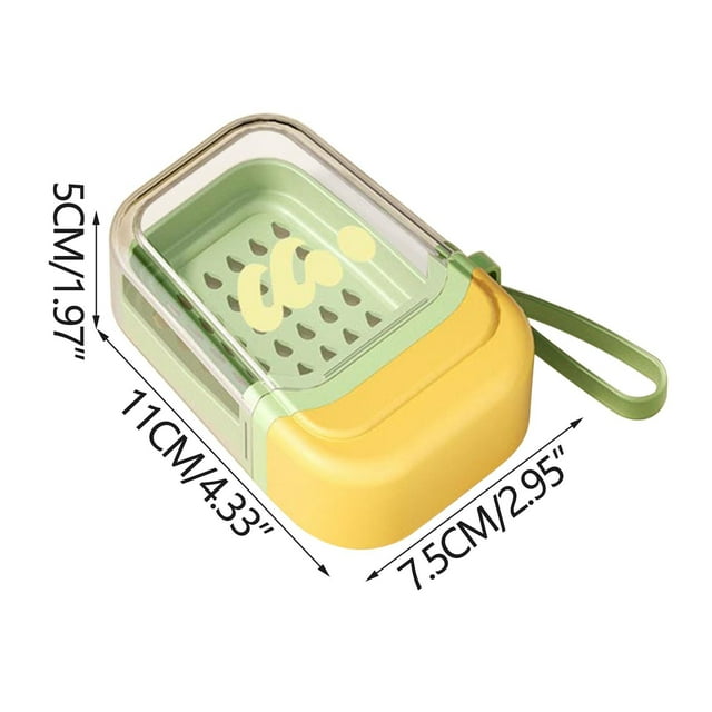 SDNall Travel-Sized Soap Box Transparent Drainage Sealed and Portable Soap Container with Handle
