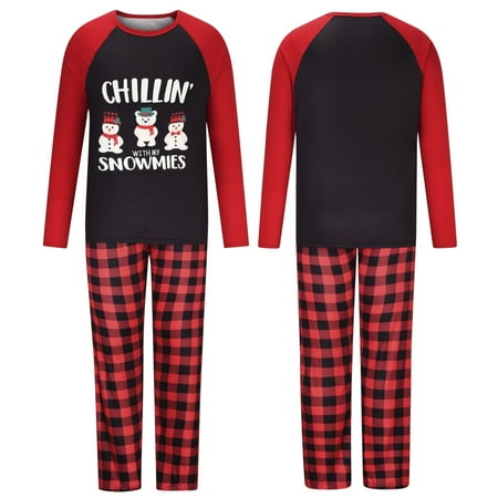 

Yrtoes Christmas Men Mommy Printed Top+Pants Xmas Family Matching Pajamas Set