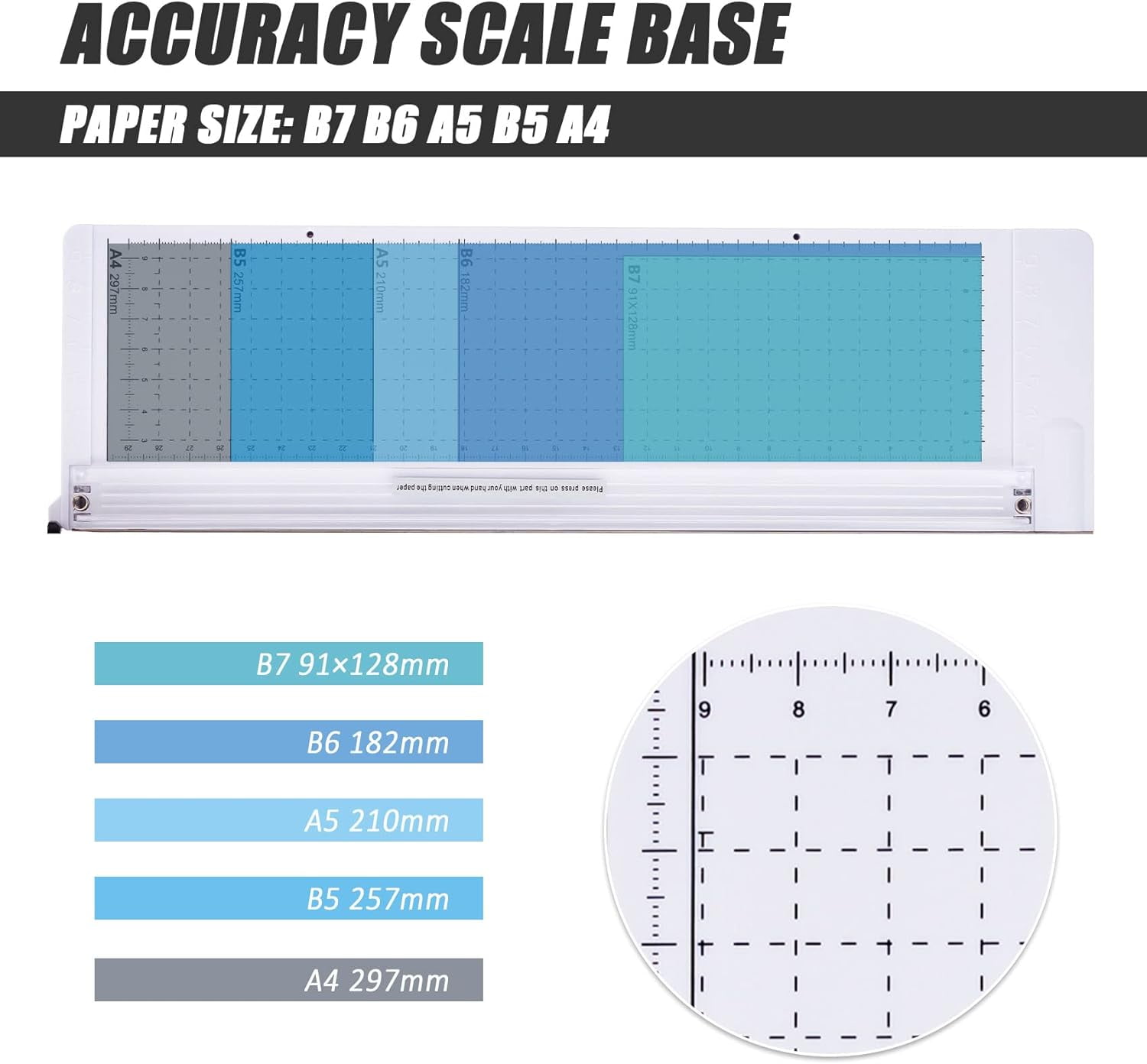 Tiagowell Paper Cutter, 12" Cutting Length, White