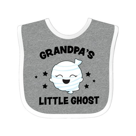 

Inktastic Cute Grandpa s Little Ghost with Stars Gift Baby Girl Bib