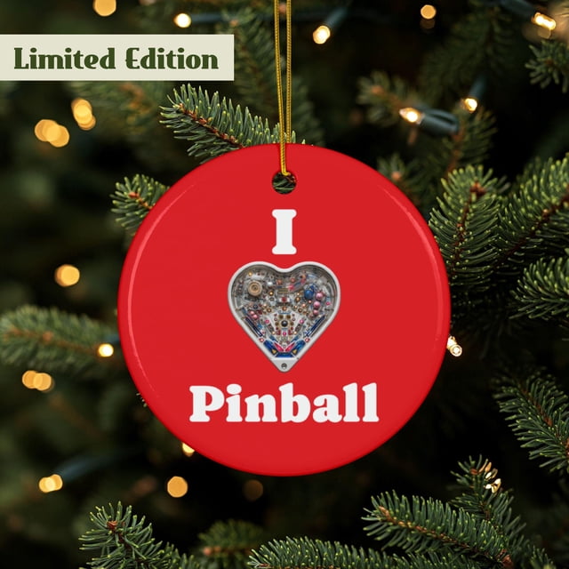 Pinball Ornament, Gamer Décor, Retro Arcade Gift, Ceramic Tree Ornament, Gamer Gift, Doubl - As Picture - 5-Pack