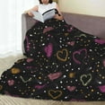 thumbnail image 6 of Honeii Heart and Stars Print Fleece Blanket - Throw Blanket for Bed, Sofa, Couch, Camping, and Travel , Microplush Ultra Soft Warm Blanket-80"x60", 6 of 7