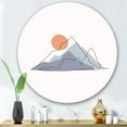 thumbnail image 1 of Designart - Abstract Mountainscape With Red Moon - Modern Metal Circle Wall Art, 1 of 5