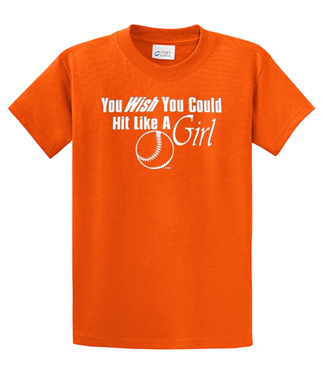 Softball Short Sleeve T-shirt Wish You Could Hit Like A Girl Funny Girls Fast - Picture 64 of 90