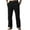 Black, variant on Men's Cotton and Linen Solid Color Casual Trousers, Straight Leg Long Pants for Relaxation and Daily Comfort,Army Green,L