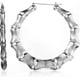 thumbnail image 1 of Bamboo Style Large Hoop Earrings - Hip Hop Fashion Accessory for Everyday Wear 80s 90s Retro Inspired Statement Jewelry, 1 of 5