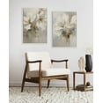 thumbnail image 6 of Kate and Laurel Sylvie Beaded Abstract Botanical Floral Linen Painting 1 and 2 Vintage Framed Canvas Wall Art Set by The Creative Bunch Studio, 2 Piece Set 23x33 White, Simple Floral Art for Wall, 6 of 7