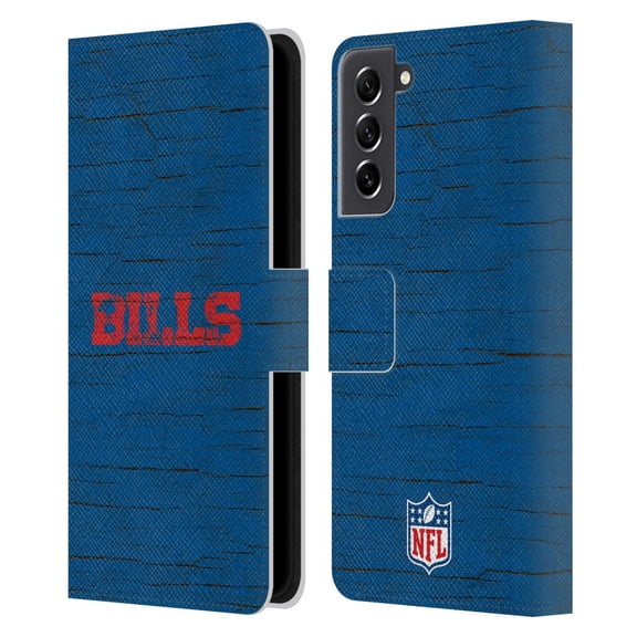 Head Case Designs NFL Buffalo Bills Logo Distressed Look Leather Book Wallet Case Cover For Samsung Galaxy S21 FE 5G