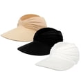 thumbnail image 2 of HuangHuanChen 3pc Sun Visor Hat for Women Wide Brim UPF 50+ UV Protection Lightweight Foldable Ponytail Cap Summer Sun Ha Beach Hats for Women Ponytail Golf Cap Silver One Size, 2 of 6