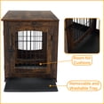 thumbnail image 6 of Wooden Dog Crate Furniture with Divider,Dog Crate End Table with Tray,Double Room Dog House Furniture Style,Decorative Dog Kennels Indoor, 6 of 9