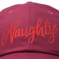 thumbnail image 2 of DALIX Naughty or Nice - Naughty Christmas Hat Womens Embroidered Baseball Cap in Maroon, 2 of 6