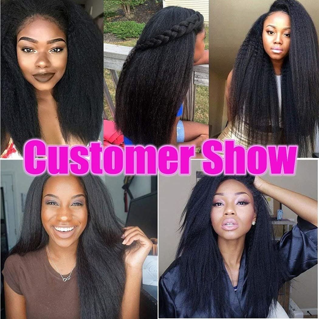3 Bundles Kinky Straight Human Hair Natural Black(10 10 10inch)