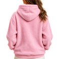 thumbnail image 4 of Flannel Pet Pouch Hoodie For Women, Ultra-Soft Pocket Front Sweatshirt, Pet Carrier Sweater For Small Dogs & Cat, Pink, XL, 4 of 4