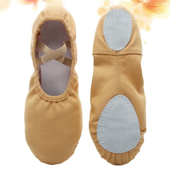 Minkissy 1 Pair of Ballet Shoes Soft Sole Light Brown for Women and Girls