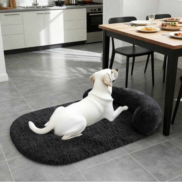 Orthopedic Calming Dog Bed for Large Dogs with Memory Foam Bolster and Egg Crate Support Removable Washable Cover Non- Base Indoor Comfort Sofa for Pet Bed